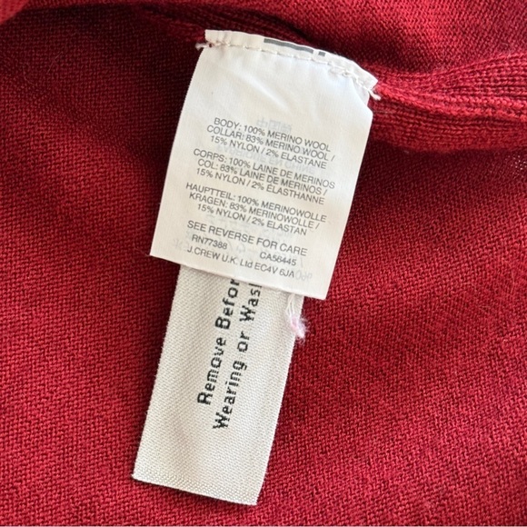 J. Crew Merino Wool Turtleneck Sweater with Side Slits Cherry Red XS - Picture 6 of 8